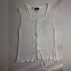 Say What? Lace Up Tank Top